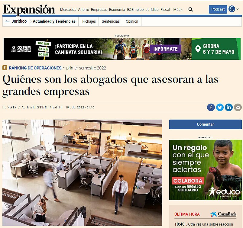 Quines son los abogados que asesoran a las grandes empresas